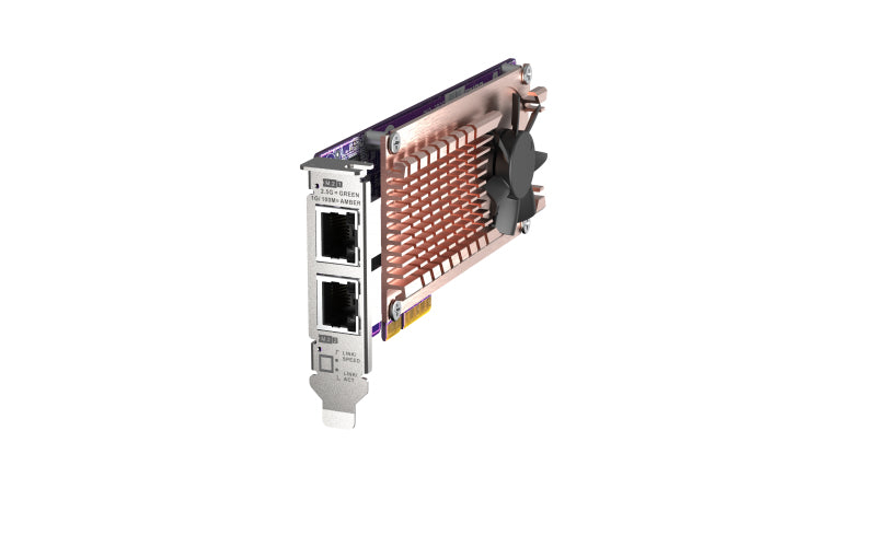 QNAP QM2-2P2G2T PCIe Netzwerkkarte – 2× RJ‑45, 2,5 Gbit/s – PCIe Gen3 x4 – für NAS