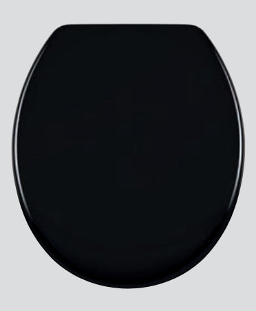 Diaqua Barbana – Toilettensitz – Duroplast, Schwarz, mit Deckel, Absenkautomatik, 37,5 × 44 cm