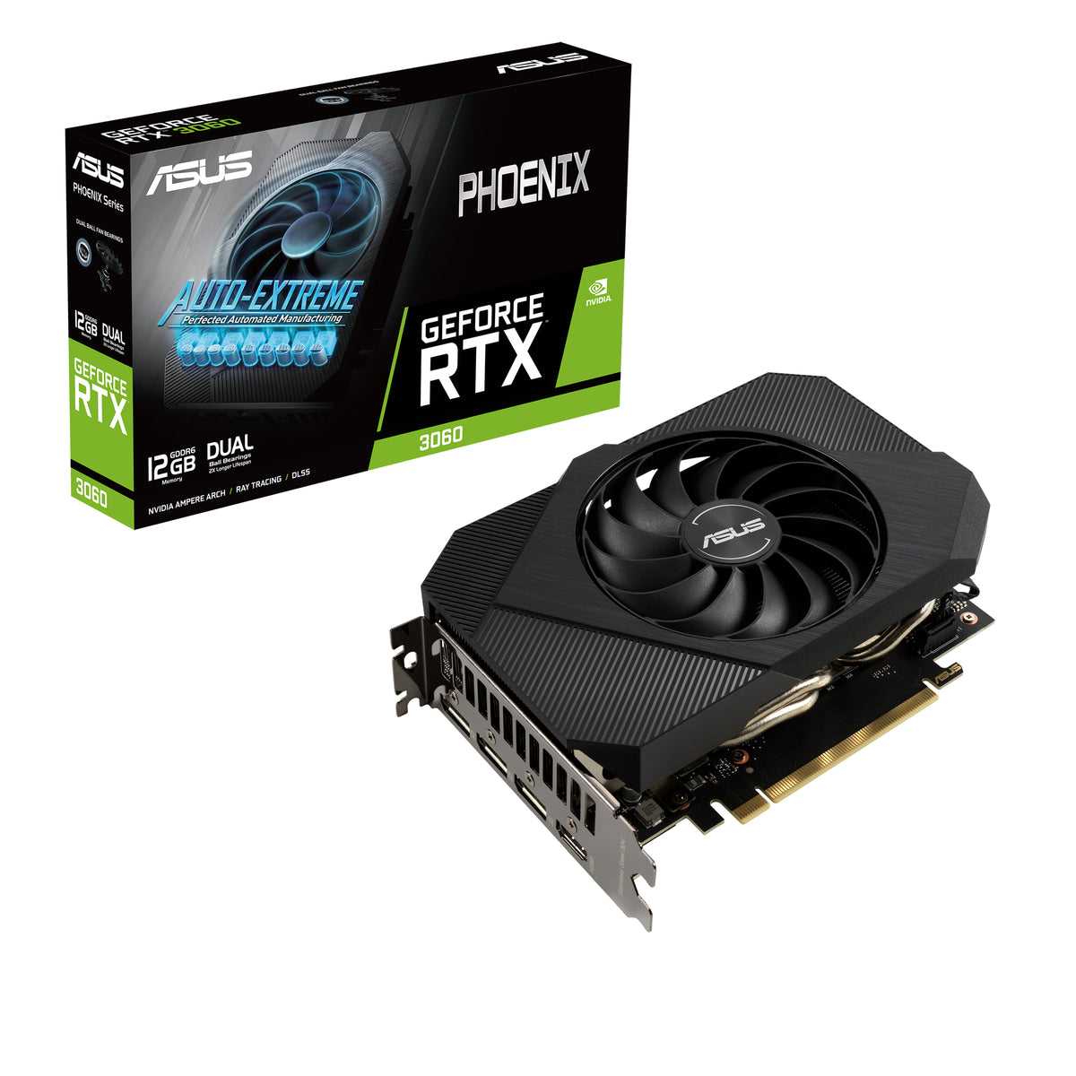 ASUS Grafikkarte – PH-RTX3060-12G-V2, GeForce RTX 3060, 12 GB GDDR6, 1×HDMI 2.1, 3×DP 1.4a