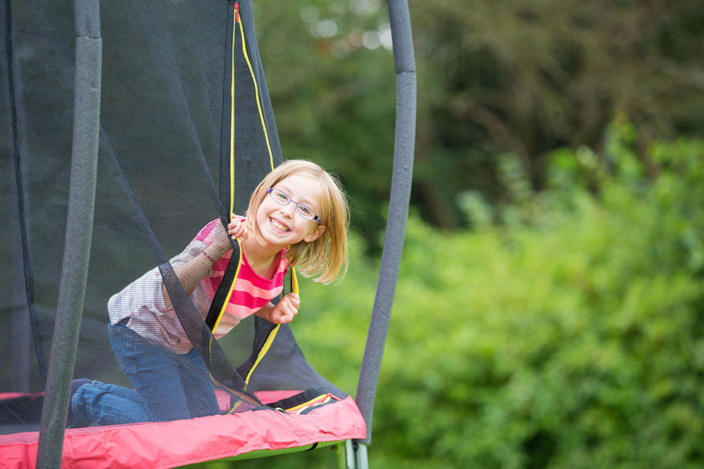 HUDORA Trampolin über der Erde – Ø 300 cm – 100 kg Belastbarkeit, Sicherheitsnetz, 60 Federn – Stahl
