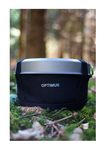 Optimus Kochtopf Terra Camp 4 – 5,5 l, Ø 23,3 cm, Aluminium, Teflonbeschichtet, Grün/Dunkelgrau