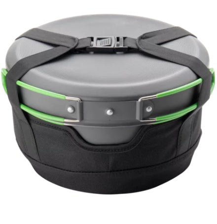 Optimus Kochtopf Terra Camp 4 – 5,5 l, Ø 23,3 cm, Aluminium, Teflonbeschichtet, Grün/Dunkelgrau