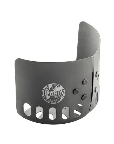 Optimus Windschutz – für Gaskartuschen – 103 × 115 × 90 mm – Grau, Aluminium