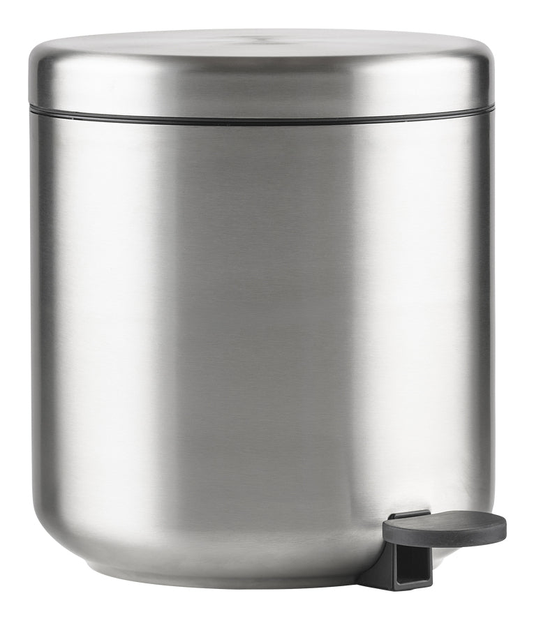 Zone Denmark Ume Papierkorb – 4 l – Stahl, Silber – Ø 195 × H 220 mm