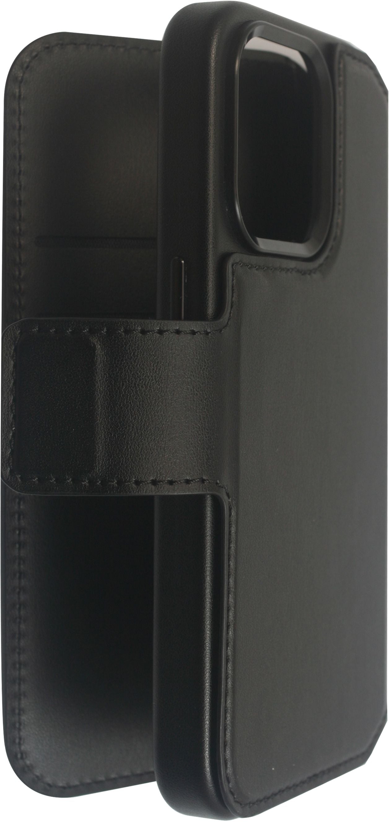 eSTUFF INFINITE MILAN Wallet-Case – Schwarz, Leder – für Apple iPhone 16 – mit 3 Kartenfächern