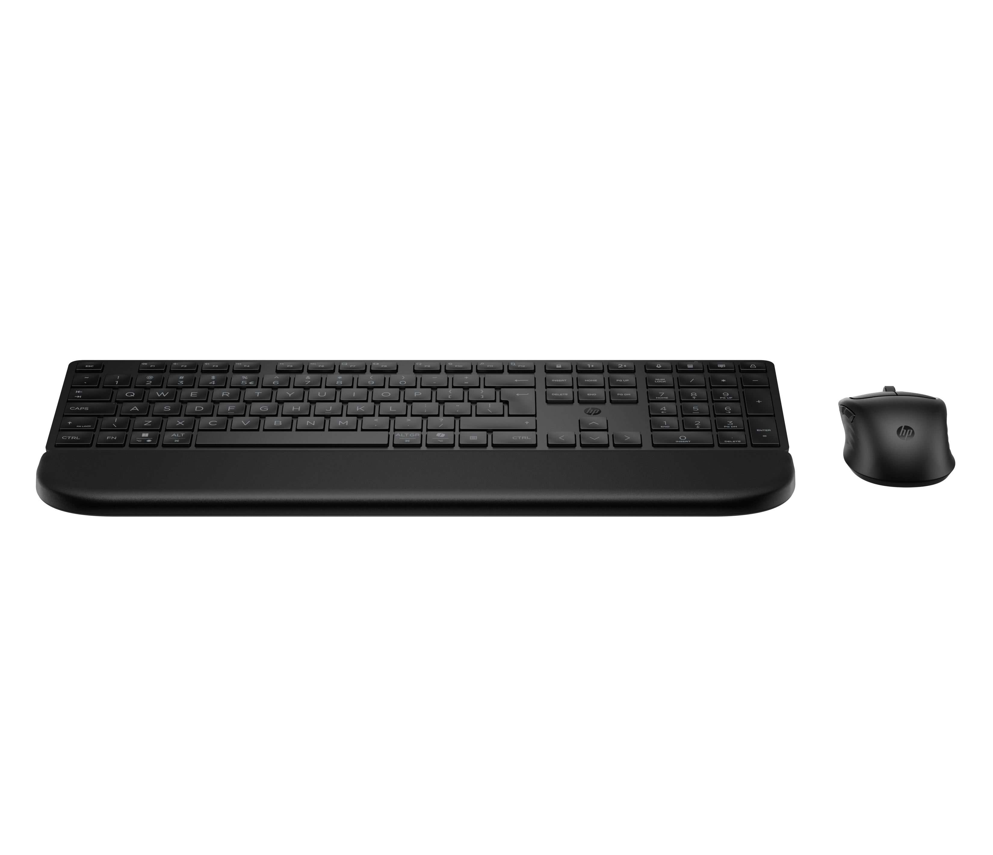 HP Tastatur- und Maus-Set – Bluetooth & 2,4 GHz (USB-A) – mit Handballenauflage, leise Tasten – schwarz