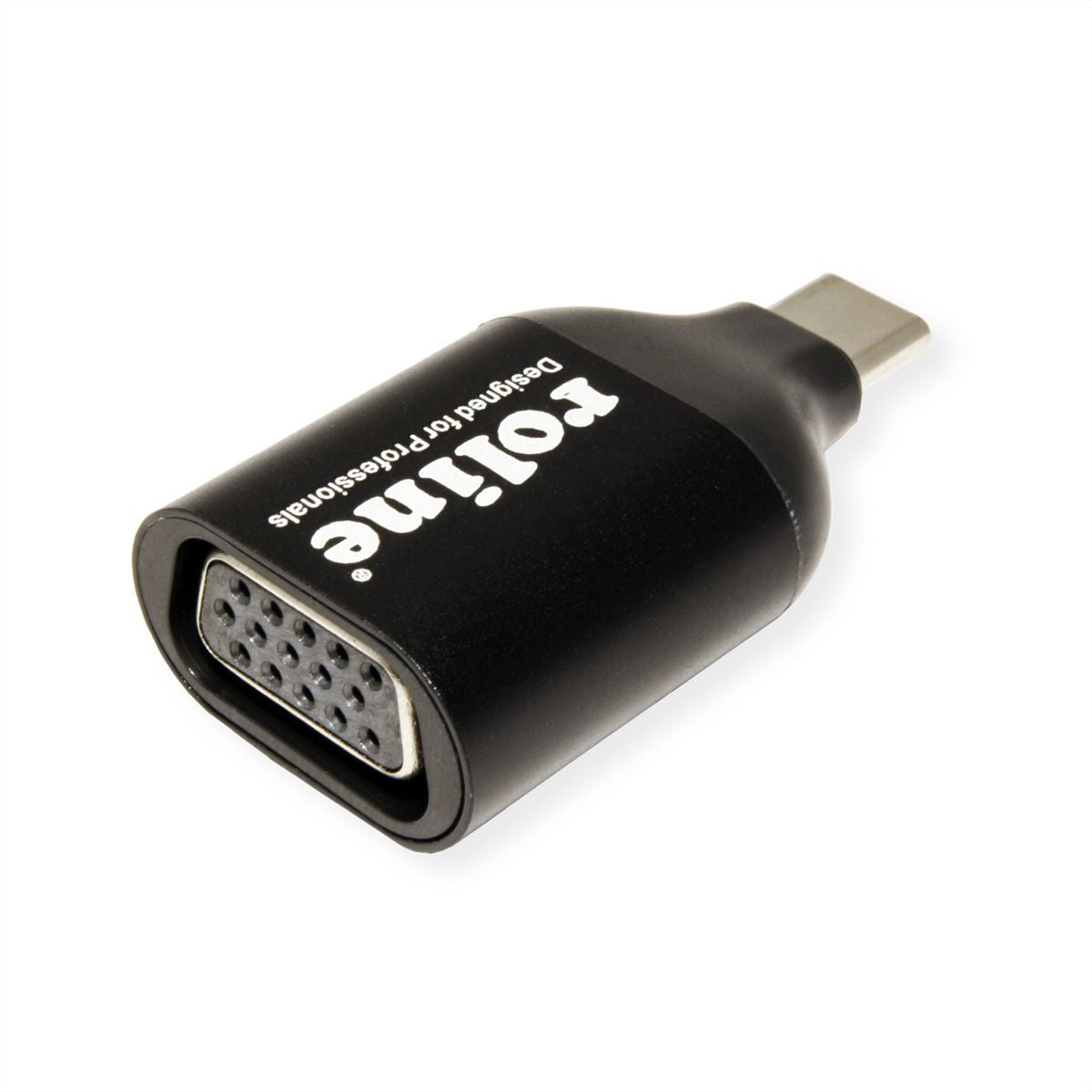 ROLINE USB-C zu VGA Adapter – 1920 × 1080 @ 60 Hz, USB 3.2 Gen 1, Schwarz