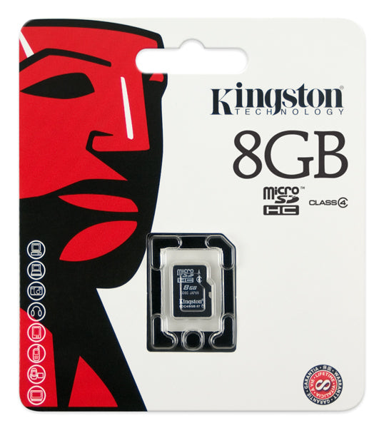 Kingston Technology Kingston SDC4/8GBSP microSDHC 8 GB – Klasse 4, 4 MB/s Lesen, ohne Adapter
