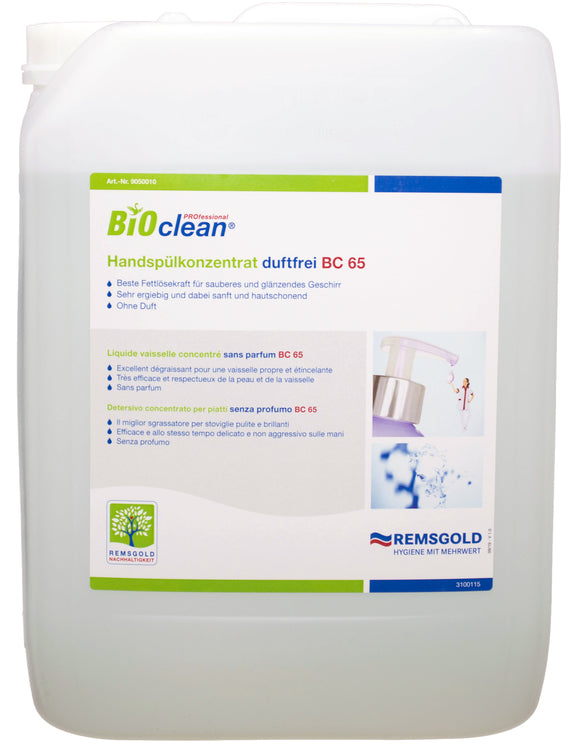 BioClean Abwaschmittel BC 65 – ohne Duft – 10 l