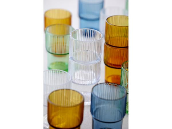 BITZ Latte Macchiato Glas – 4er Set, 380 ml, H 12,5 cm, Glas, Blau, spülmaschinenfest