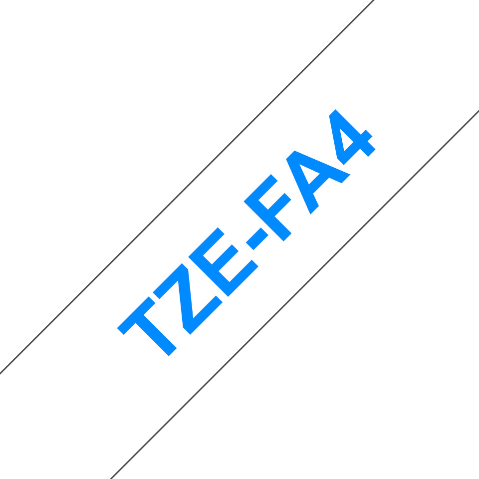 Brother TZe-FA4 Schriftband – Blau auf Weiss – 23 mm × 3 m – für Brother PT-P900W
