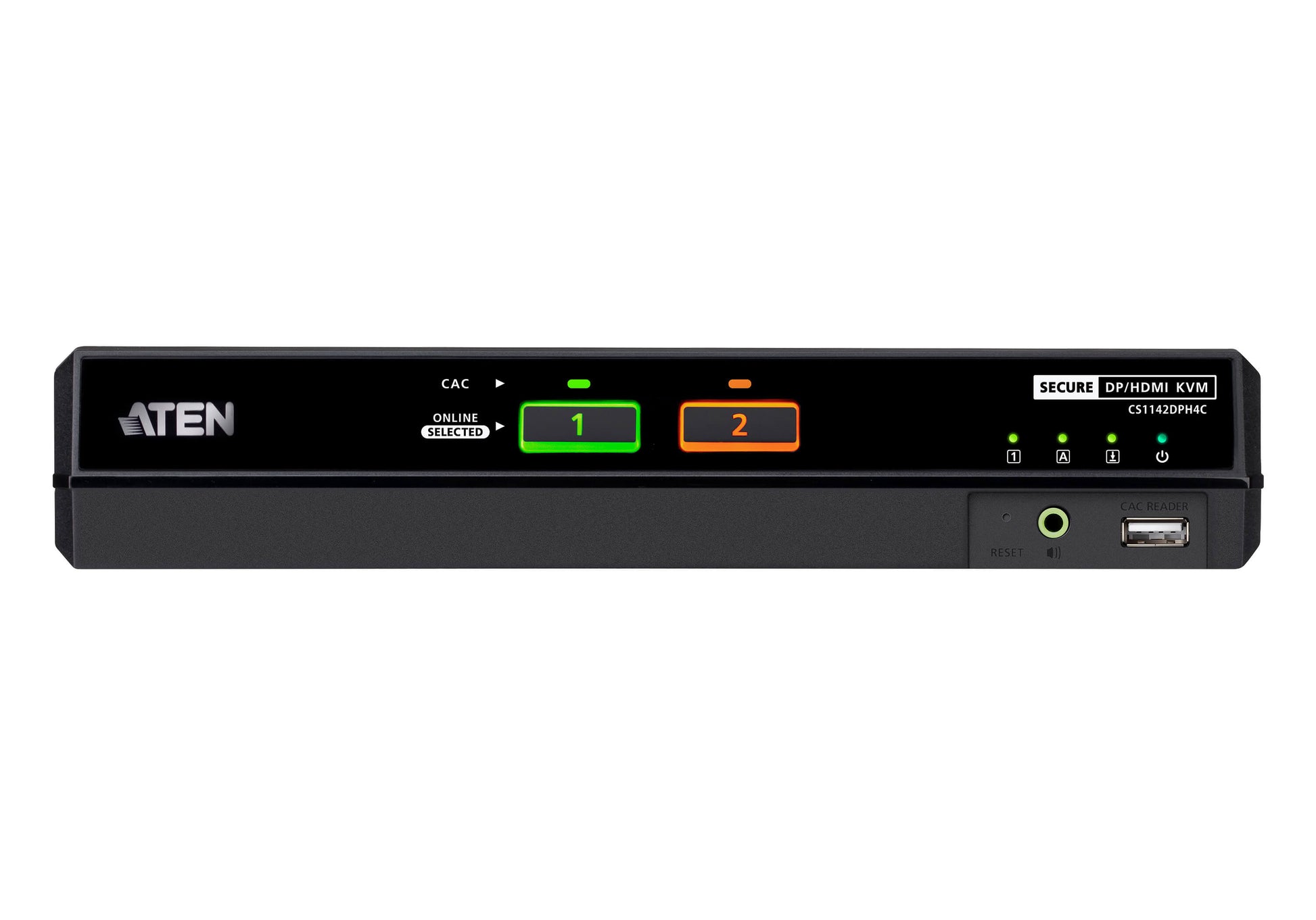 ATEN CS1142DPH4C KVM-Switch – USB, DP/HDMI, 2× USB-A, 2× USB-B, 5K, für 2 Computer