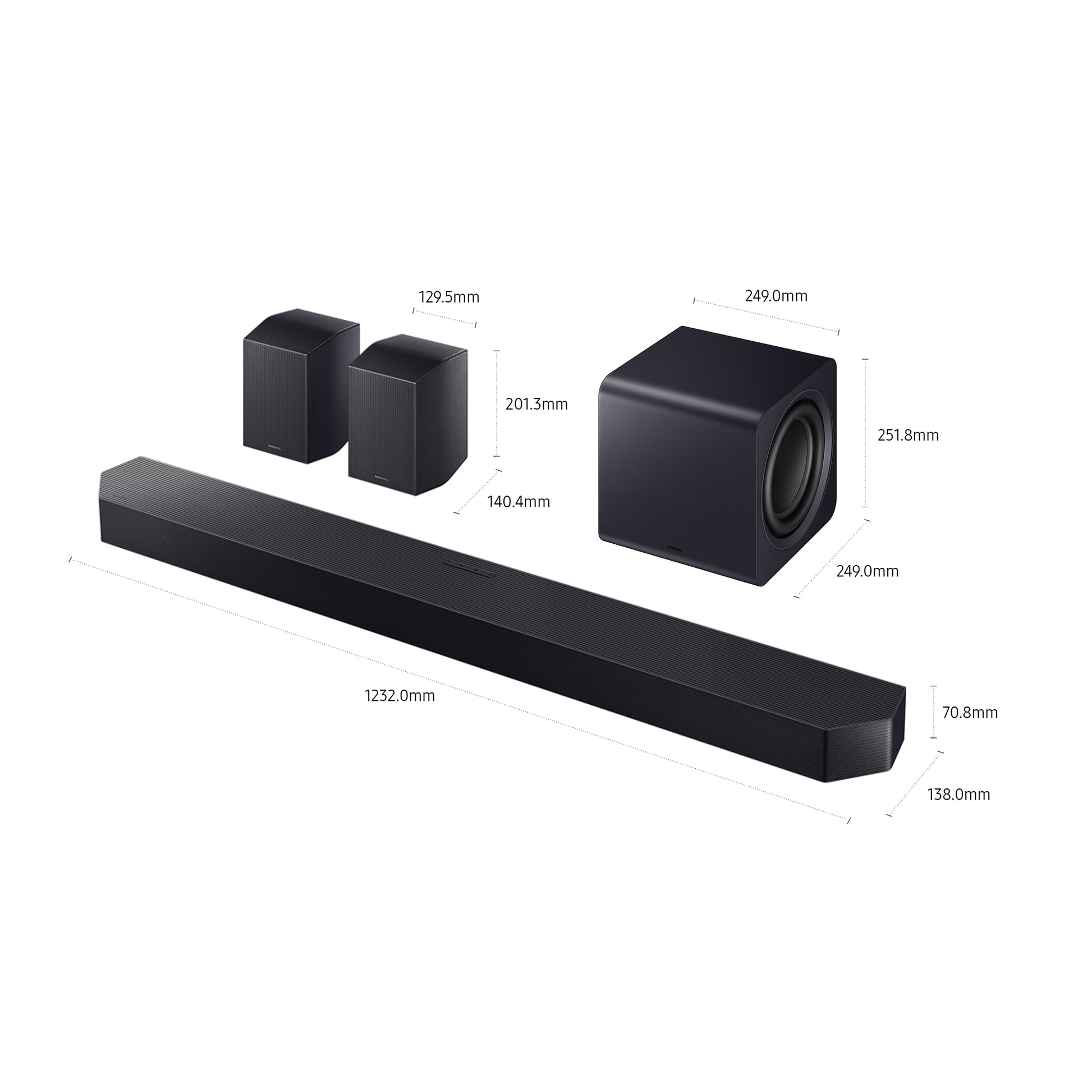 Samsung HW-Q990F – Soundbar – 11.1.4, Dolby Atmos/DTS:X, mit kabellosem Subwoofer & Rears, 756 W
