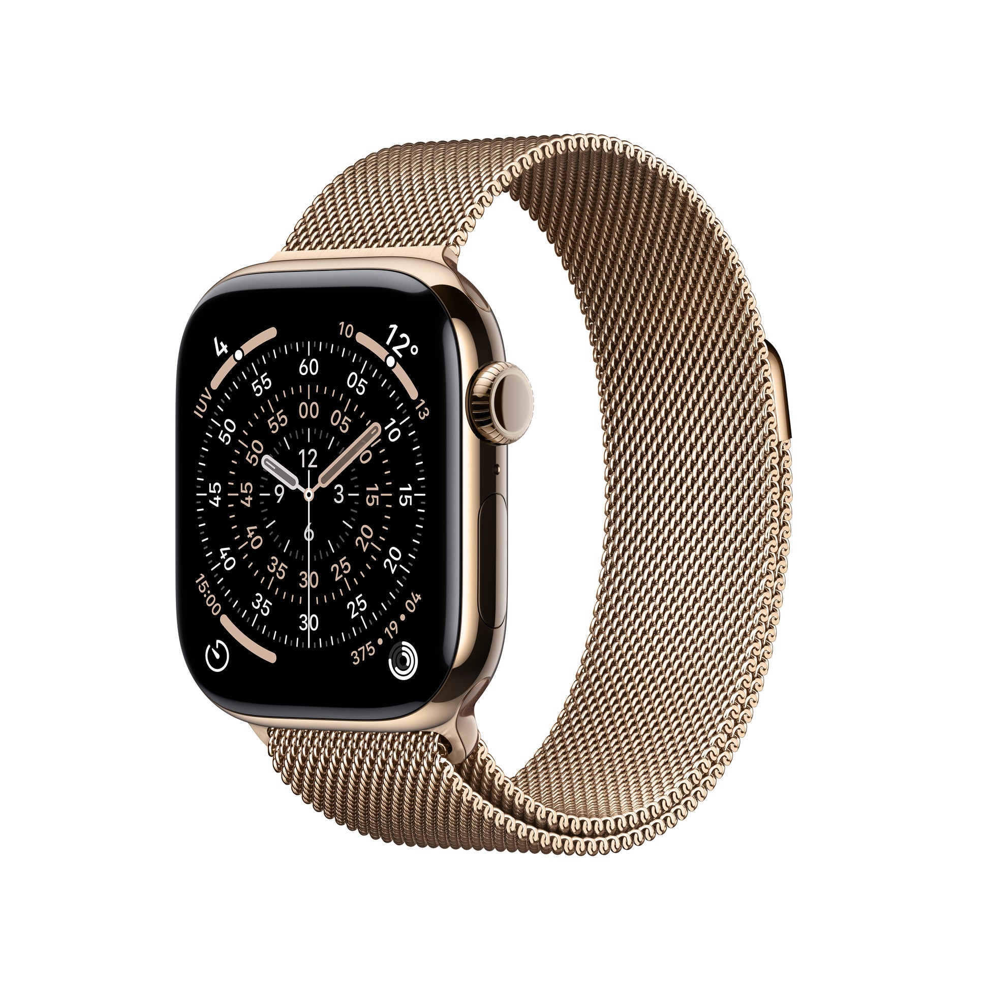 Apple Watch Series 11 42 mm GPS + Cellular – Titan Gold, Milanese Loop, 50 m, für iPhone