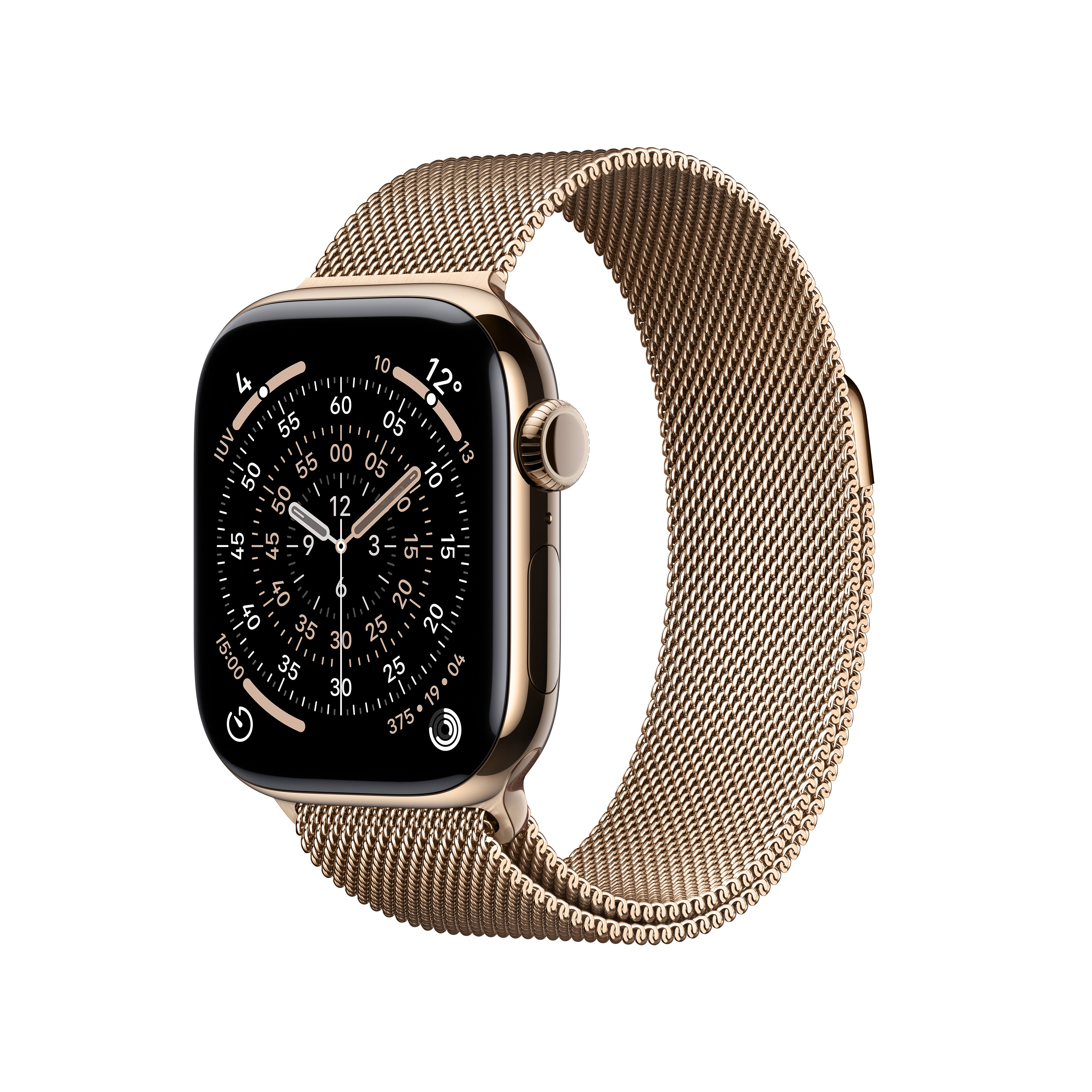 Apple Watch Series 11 42 mm GPS + Cellular – Titan, Milanese Loop, Gold, 50 m, für iPhone