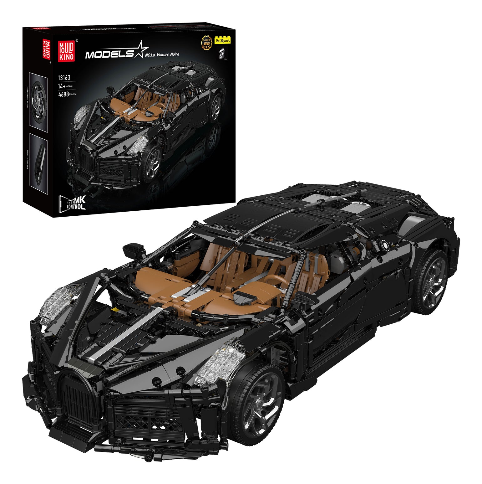 Mould King 13163 Bausatz – Hyper Car – ferngesteuert, 1:8, 4800-teilig – 25,8×13,6×62,4 cm – ab 14 J.