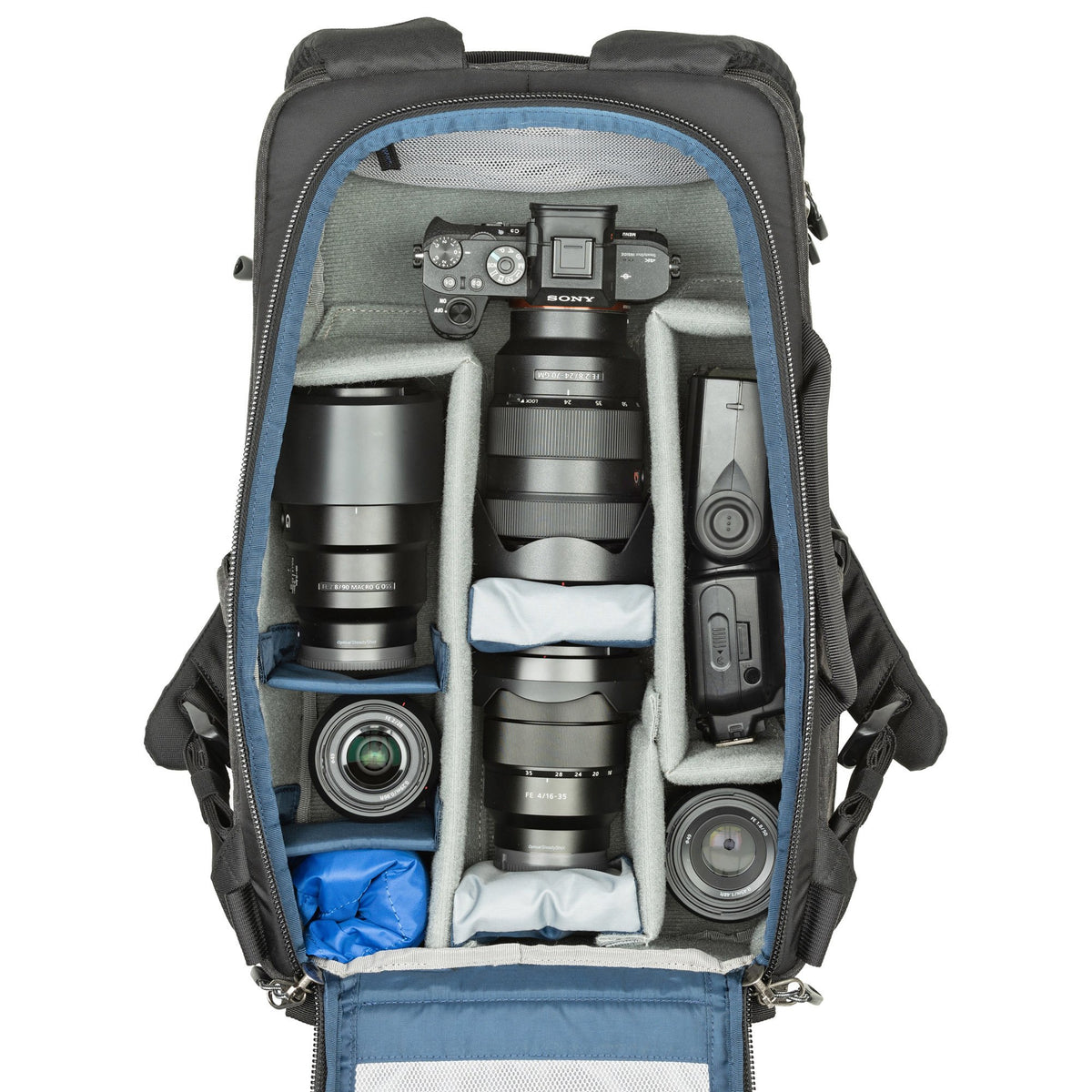 Think Tank BackStory 15 Kamerarucksack – Schwarz – für 16" Notebook, 4 Objektive