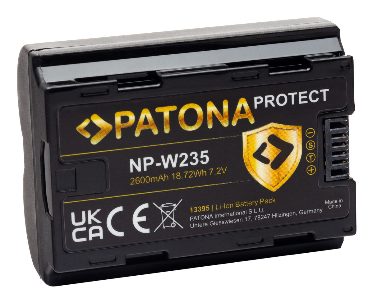 PATONA PROTECT Akku NP-W235 – 2600 mAh, 7,2 V Li-Ion – für Fujifilm GFX100RF, GFX100, GFX50S II und andere