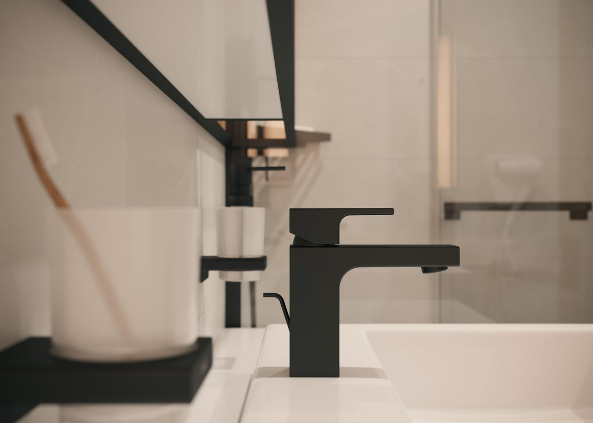 Hansgrohe AddStoris Q Wannengriff – 39,8 cm, Metall, zum Schrauben, Mattschwarz