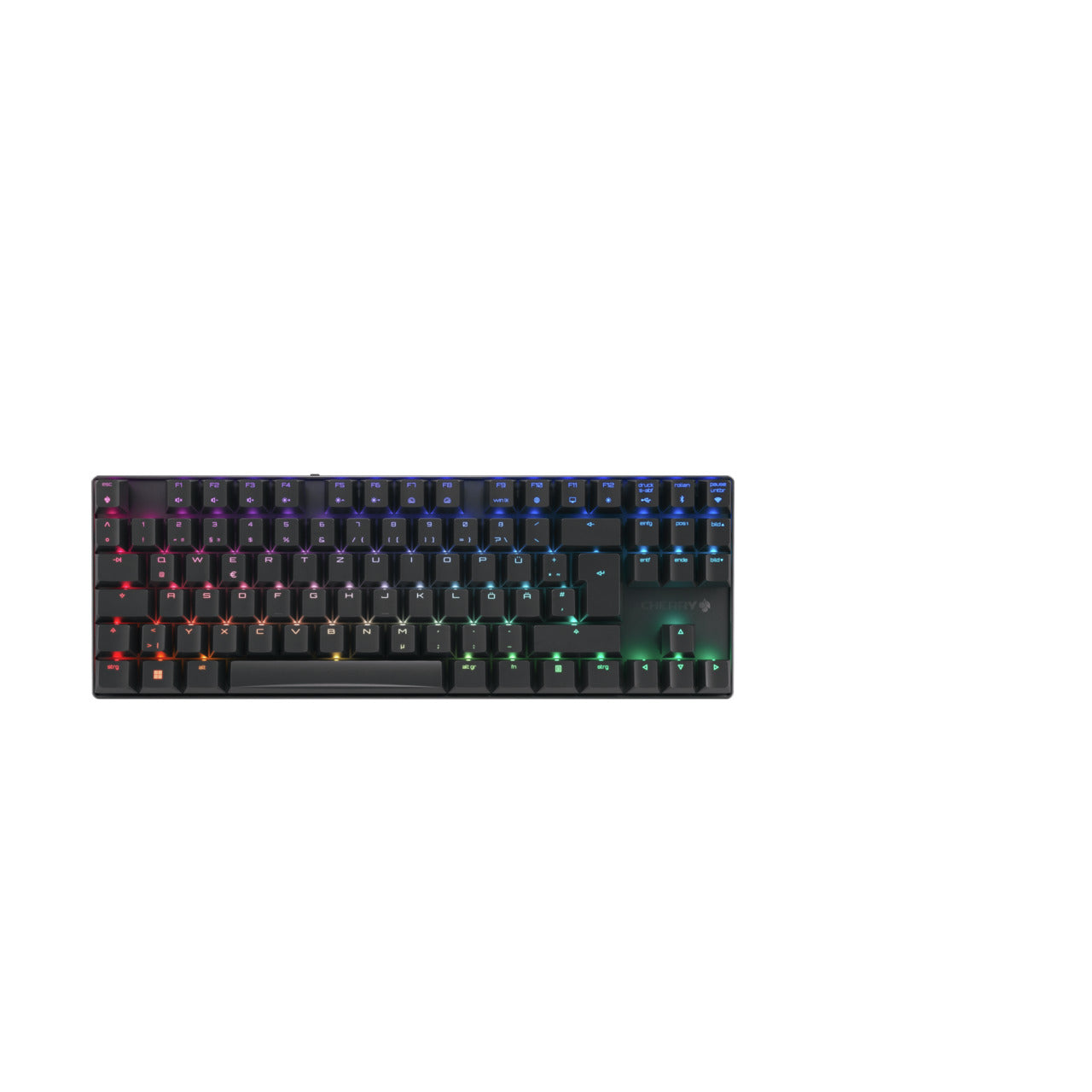 CHERRY MX 8,2 – Gaming-Tastatur TKL – Mechanisch (MX Brown), RGB – Bluetooth & 2,4 GHz (Nano-Empfänger)
