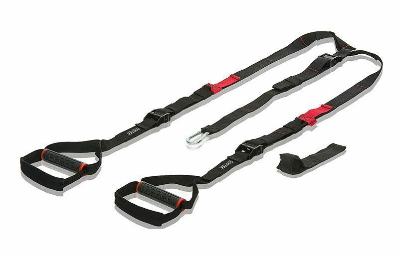 Gymstick Schlingentrainer 62066 – 213 cm×3,5 cm, Nylon/Polypropylen/Stahl, Schwarz/Rot, Belastbarkeit 130 kg