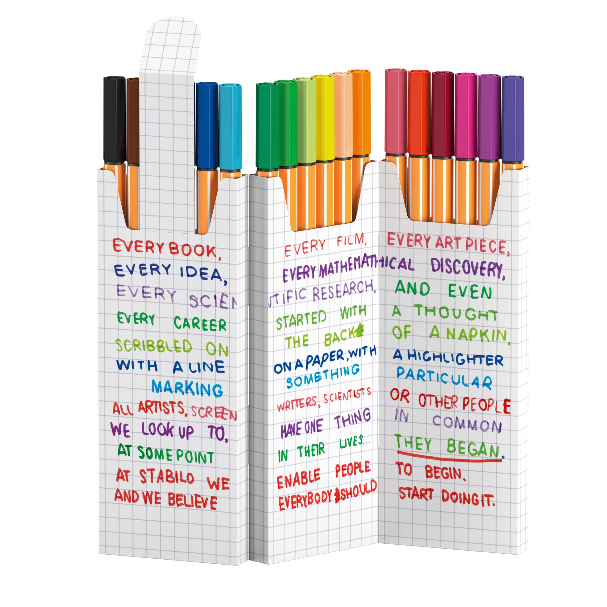 STABILO point 88 Fineliner Zick-Zack Etui – 18 Stk., 0,4 mm, 18 Farben