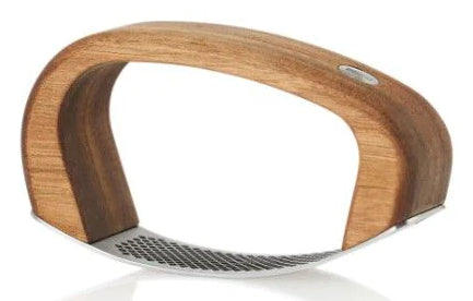 AdHoc Handknoblauchpresse, 4 × 4 × 7,5 cm, Edelstahl/Akazienholz, Braun