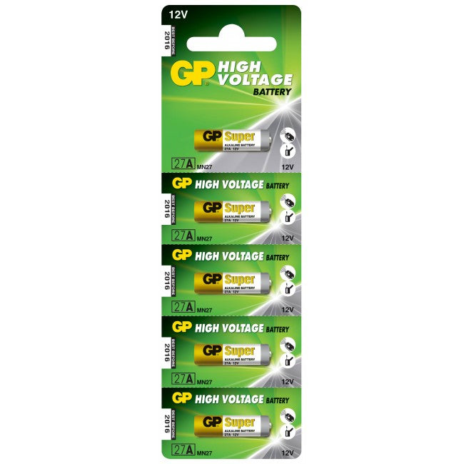 GP Batteries A27 Batterien, Alkaline, 12 V – 5 Stk.
