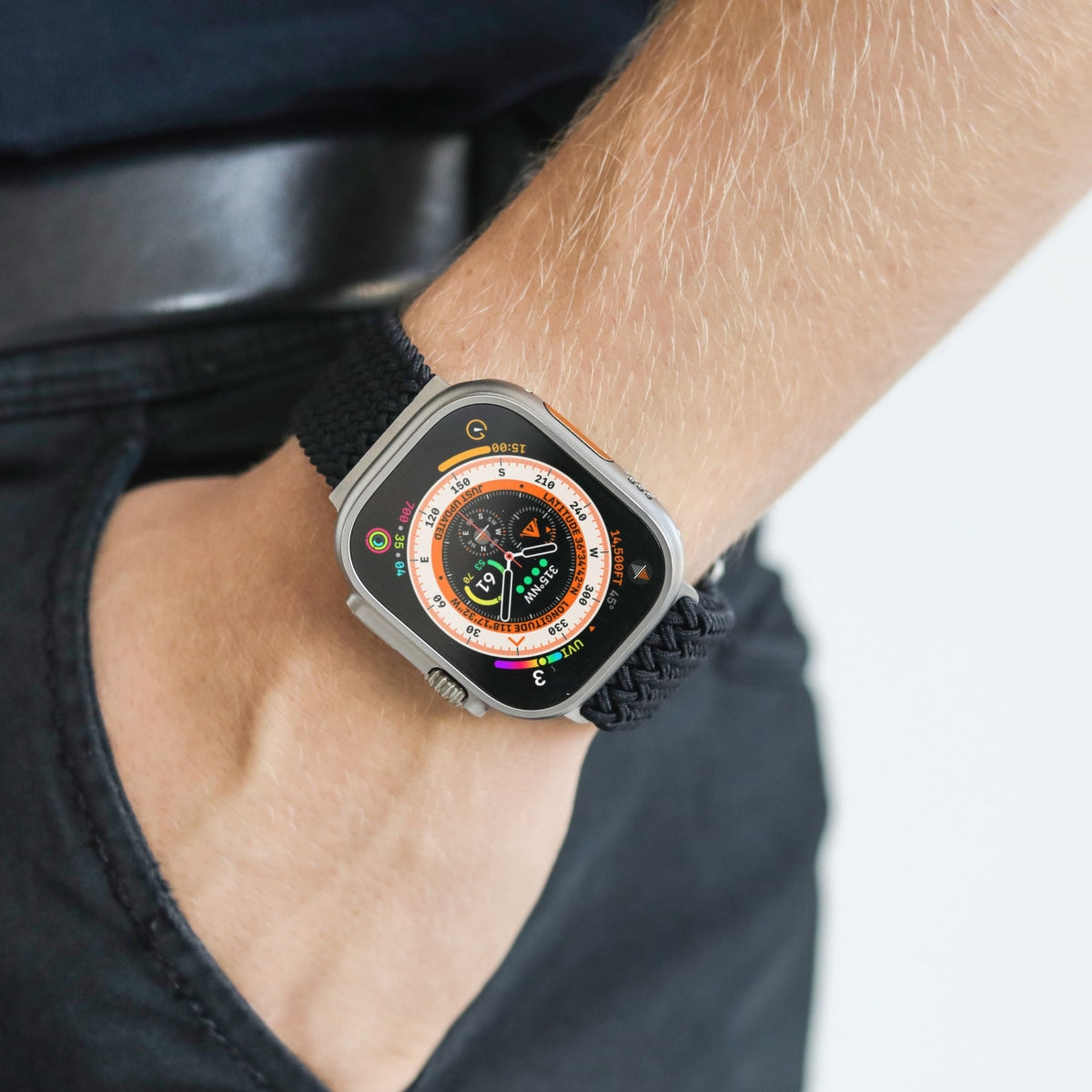 Vonmählen Woven Loop – Armband – für Apple Watch (diverse Grössen), Schwarz, Nylon
