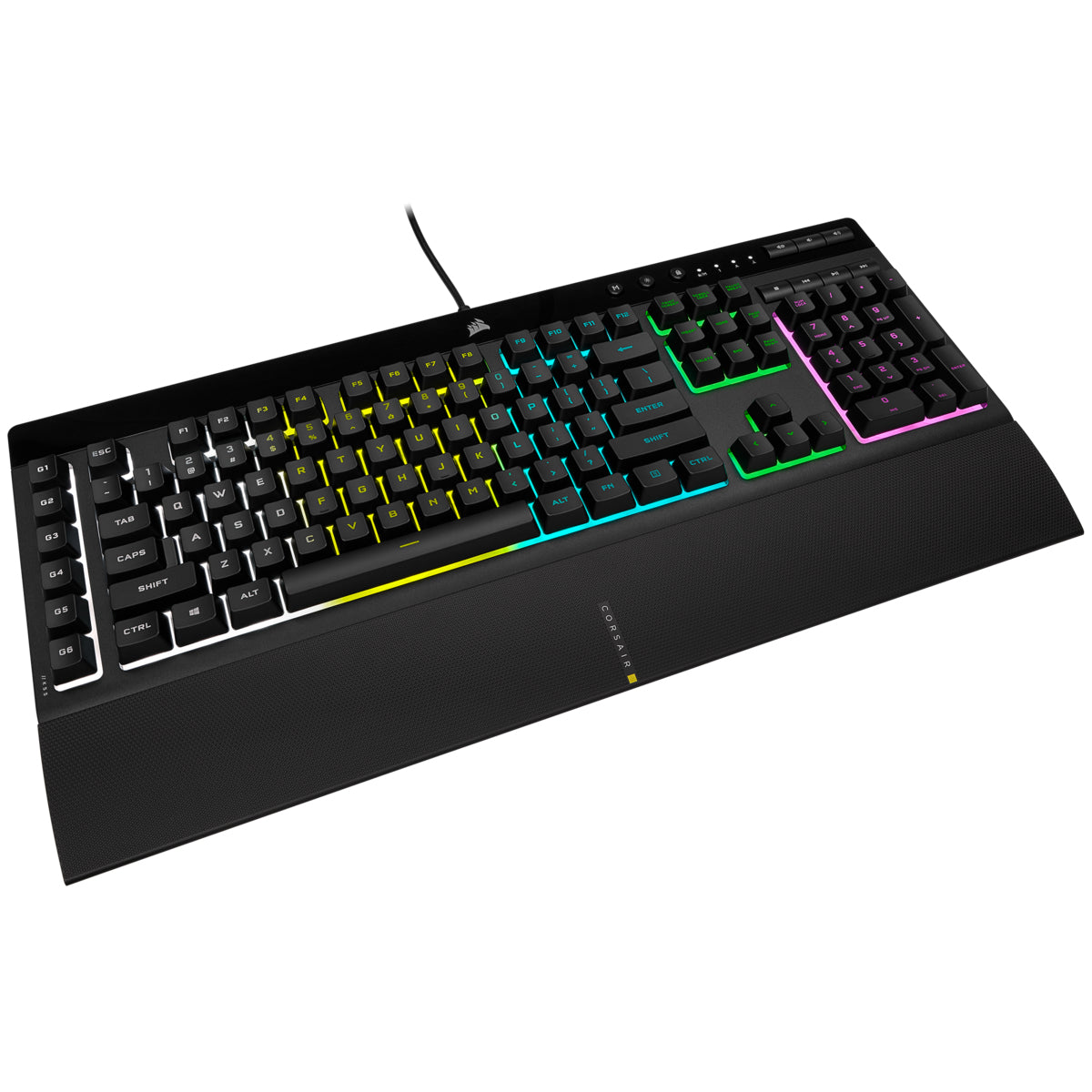 Corsair K55 RGB PRO – Gaming-Tastatur – kabelgebunden – USB – QWERTZ (DE) – RGB – mit Handballenauflage