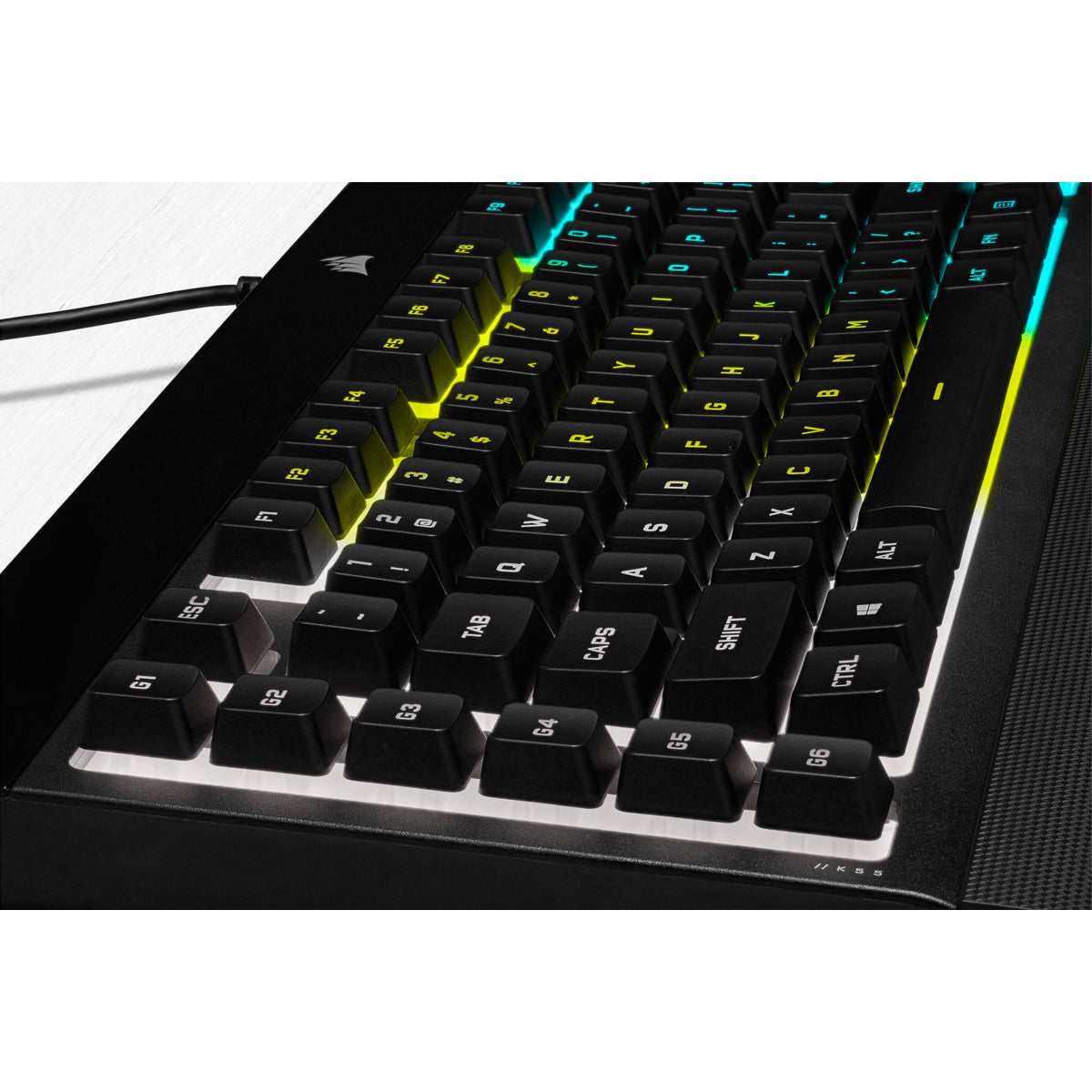 Corsair K55 RGB PRO – Gaming-Tastatur – kabelgebunden – USB – QWERTZ (DE) – RGB – mit Handballenauflage