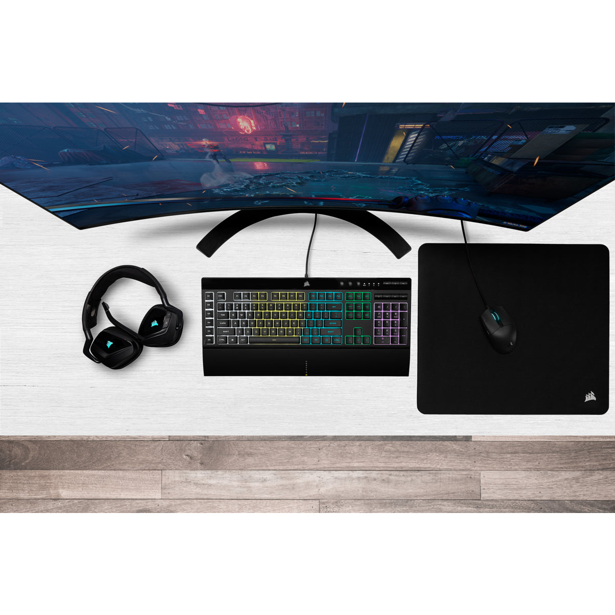 Corsair K55 RGB PRO – Gaming-Tastatur – kabelgebunden – USB – QWERTZ (DE) – RGB – mit Handballenauflage