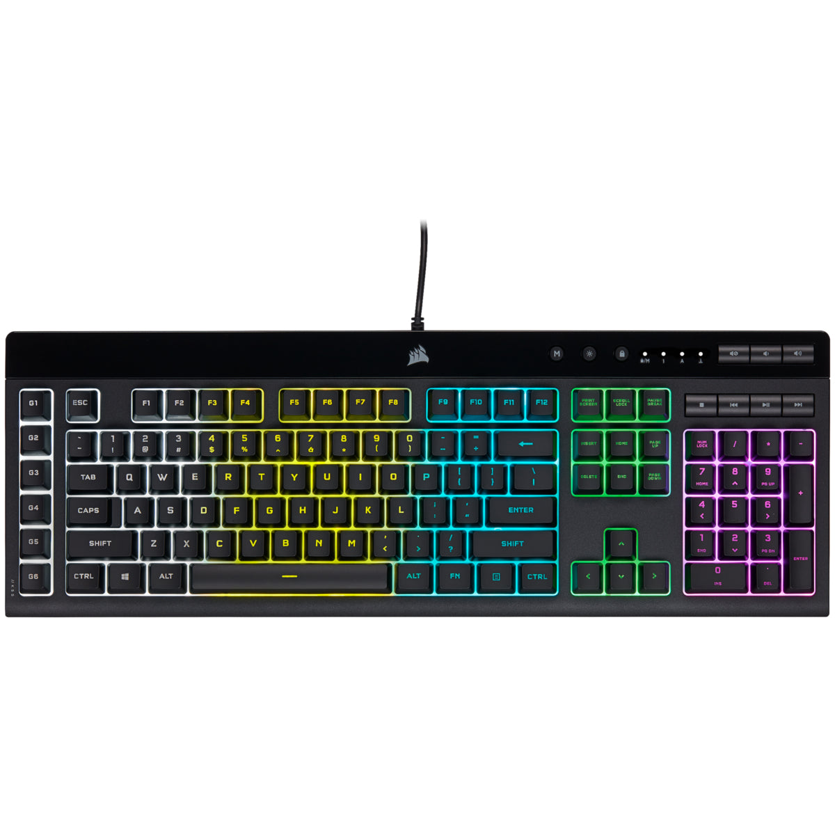 Corsair K55 RGB PRO – Gaming-Tastatur – kabelgebunden – USB – QWERTZ (DE) – RGB – mit Handballenauflage