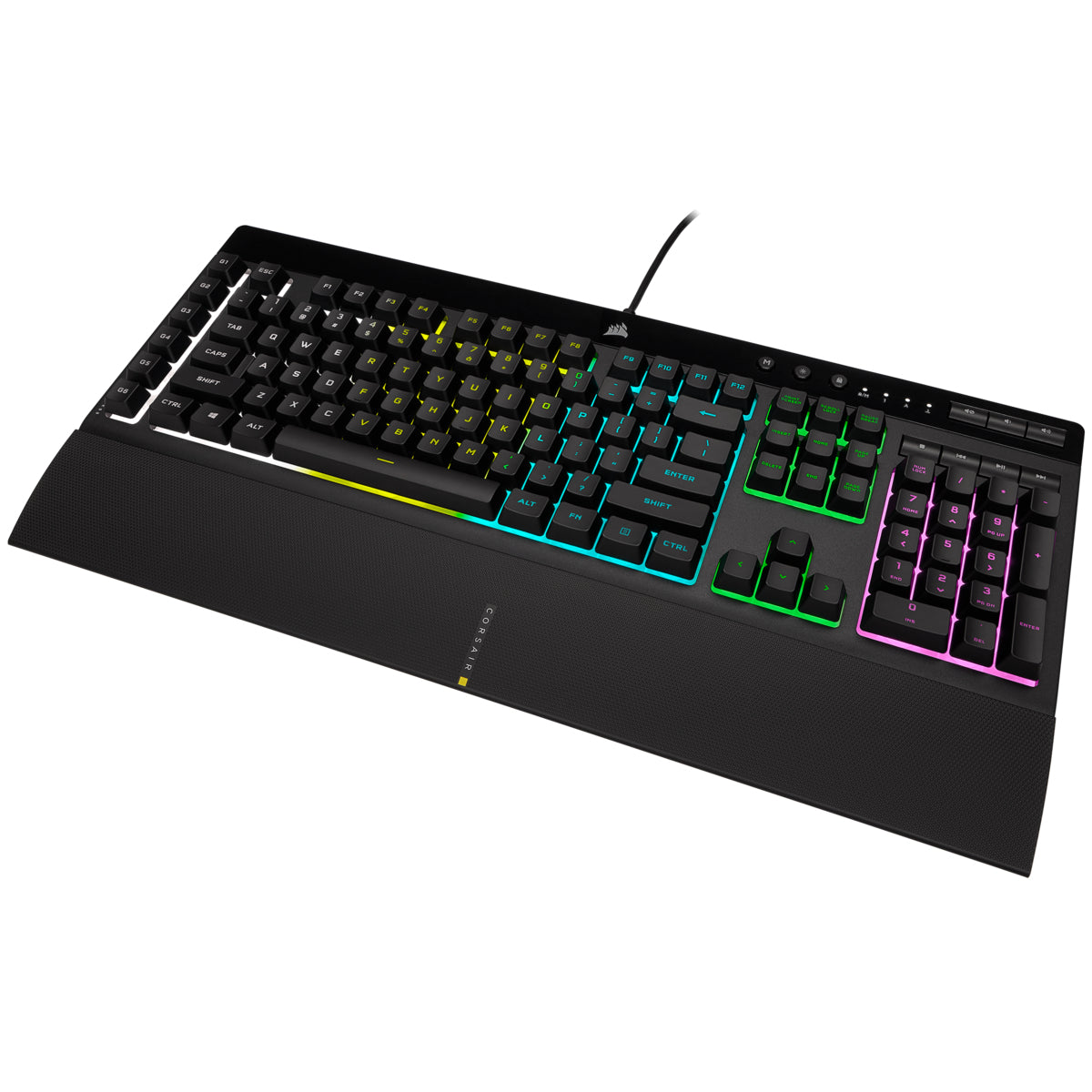 Corsair K55 RGB PRO – Gaming-Tastatur – kabelgebunden – USB – QWERTZ (DE) – RGB – mit Handballenauflage