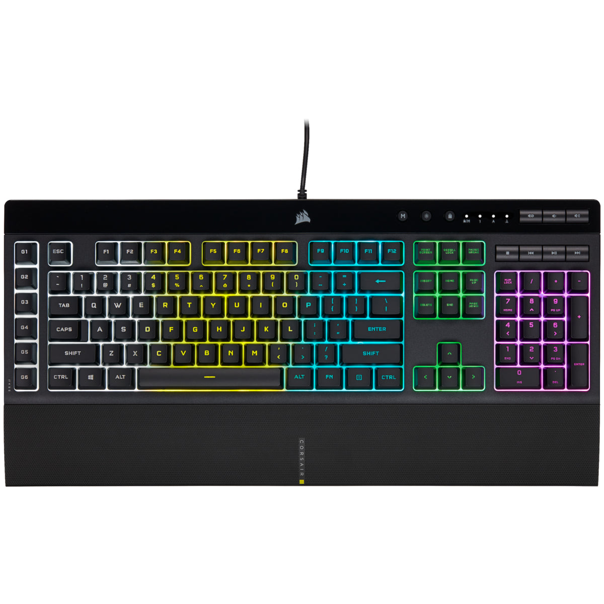 Corsair K55 RGB PRO – Gaming-Tastatur – kabelgebunden – USB – QWERTZ (DE) – RGB – mit Handballenauflage
