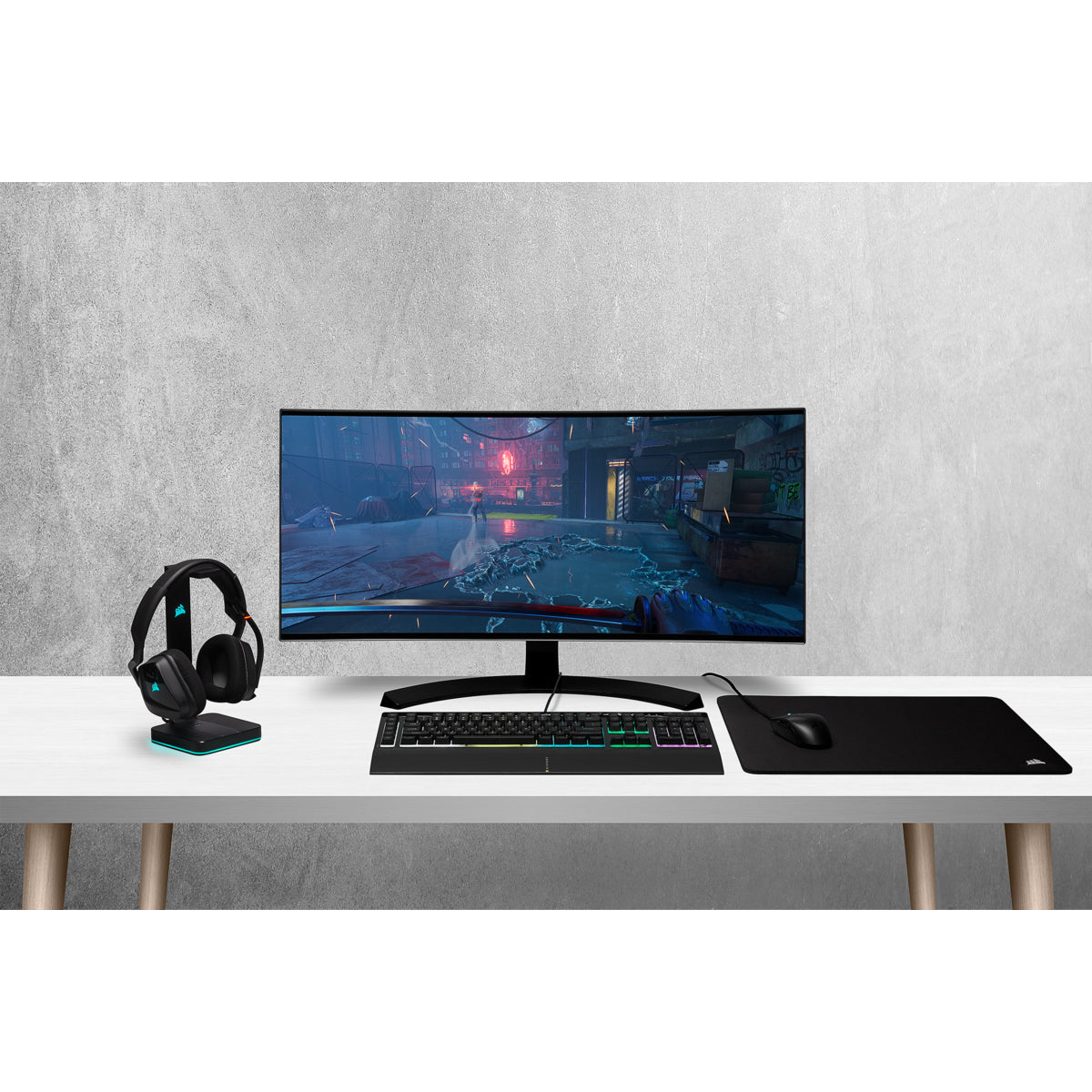 Corsair K55 RGB PRO – Gaming-Tastatur – kabelgebunden – USB – QWERTZ (DE) – RGB – mit Handballenauflage