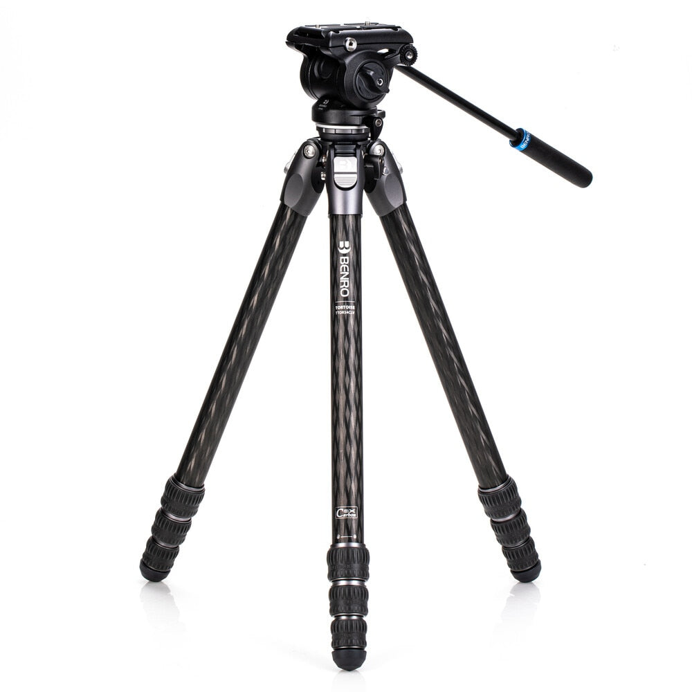 Benro TTOR34CLVS4pro Tortoise Videostativ Kit – 163,5 cm, 4 kg Traglast, 4-teilige Beine, Aluminium/Karbon