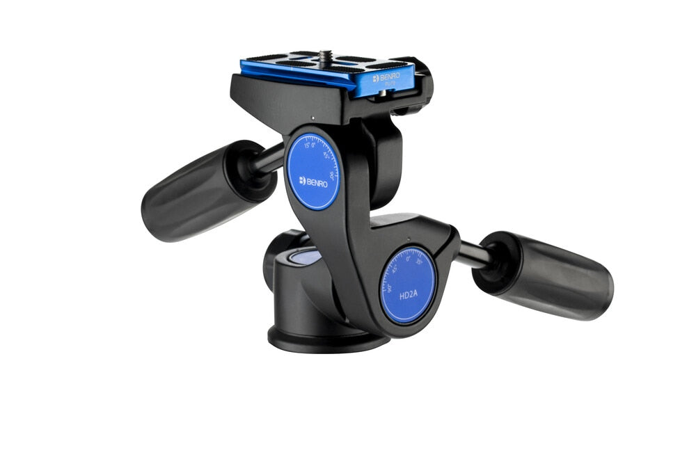 Benro HD2A 3-Wege-Stativkopf – 8 kg Traglast, 1/4" Gewinde, 360° – Schwarz