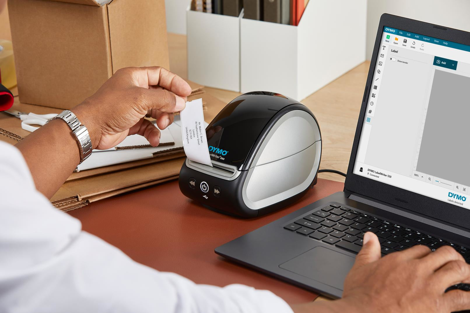 DYMO LabelWriter 550 – Etikettendrucker, Thermodirekt, USB, 300 dpi, für LabelWriter-Etiketten bis 56 mm