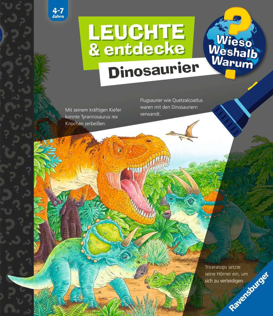 Ravensburger Buch – Wieso? Weshalb? Warum? Leuchte und entdecke: Dinosaurier, 16 Seiten, ab 4 Jahren
