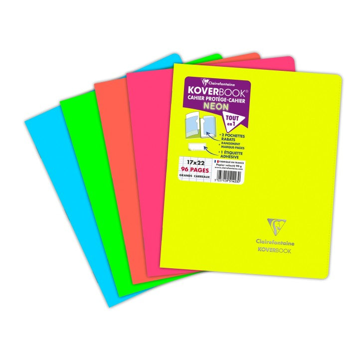 Clairefontaine Notizheft – 170 × 220 mm – Softcover, Polypropylen-Cover, Einstecktasche, mehrfarbig, PEFC