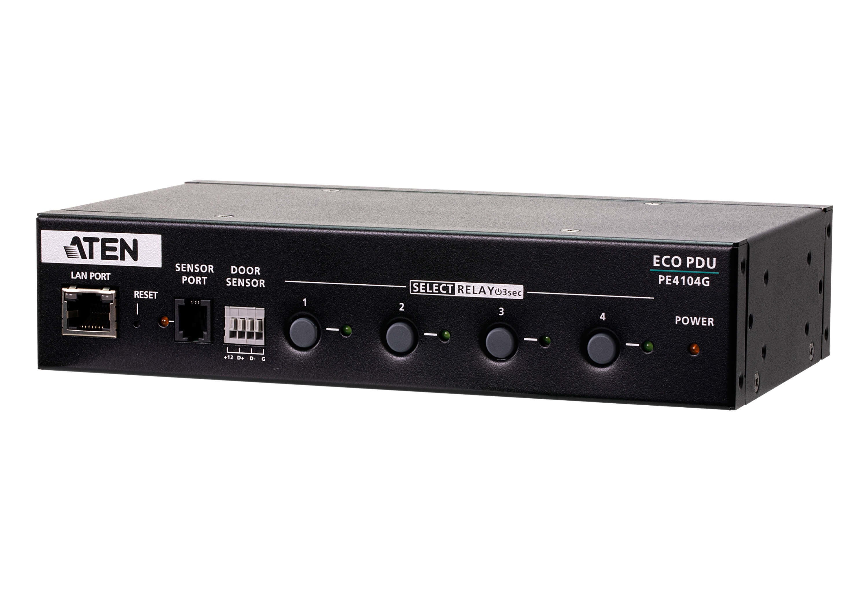 ATEN PE4104G IP Power Switch C13×4 – 1U Rack, IEC C14 Eingang, 3 m Kabel – Schwarz