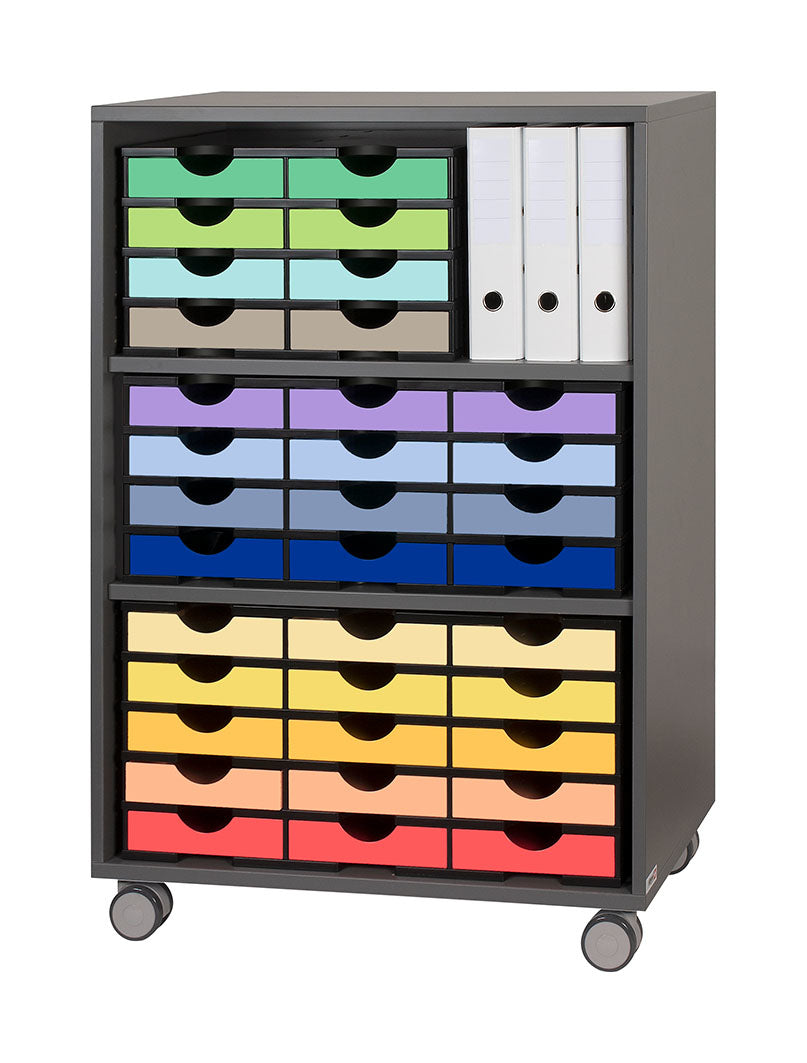 styrodoc 268-405.36 Schubladenelement – mit 3 Teilern, blau, Polystyrol (PS), B 225 × H 49 × T 315 mm