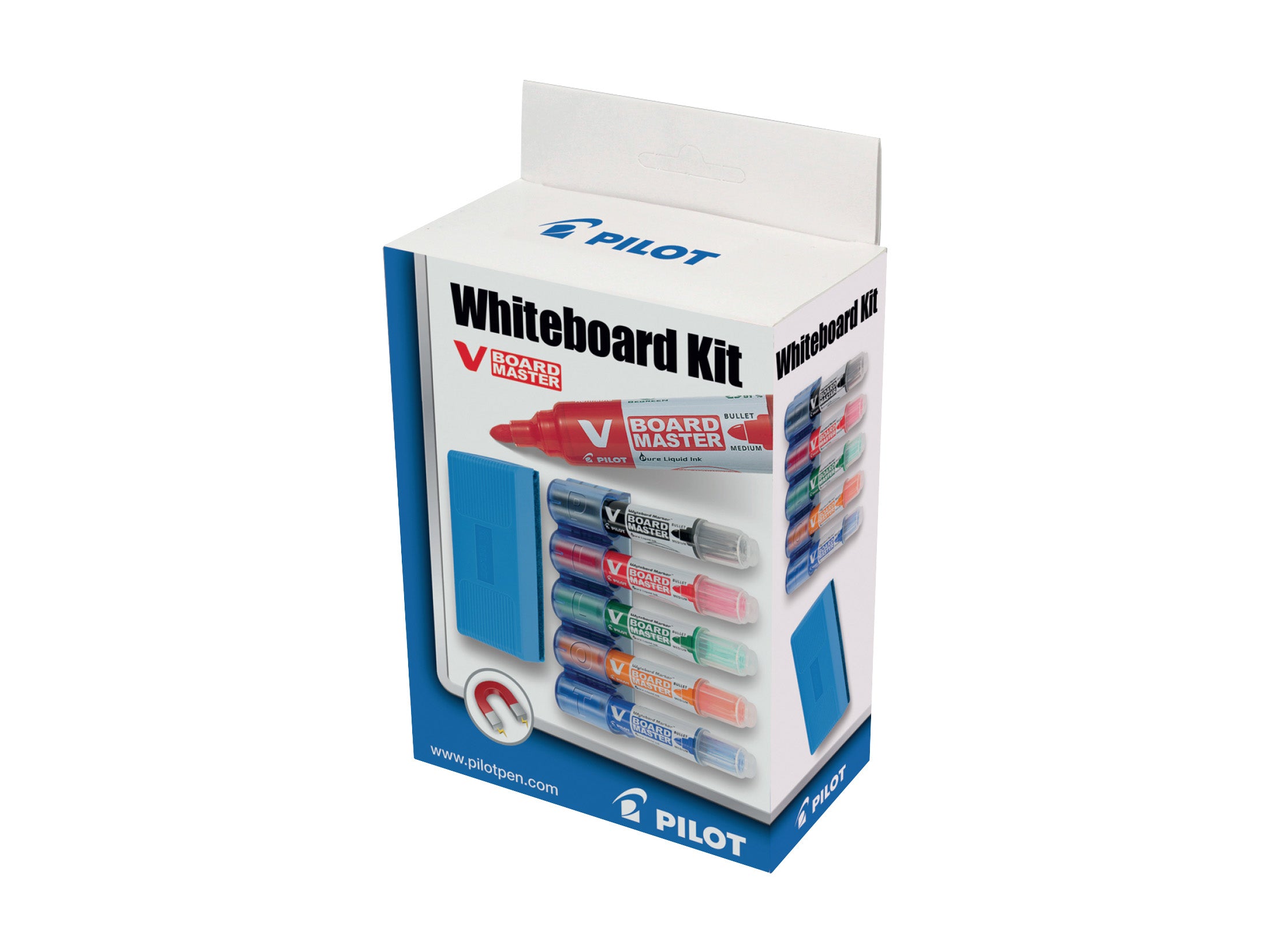 Pilot Whiteboard-Marker – Rundspitze 2,3 mm, 5 Farben, 5 Stück, nachfüllbar – für Whiteboards