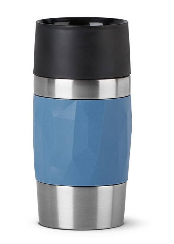 EMSA Thermobecher Travel Mug Compact – 3 dl – Edelstahl, isoliert, auslaufsicher – Blau