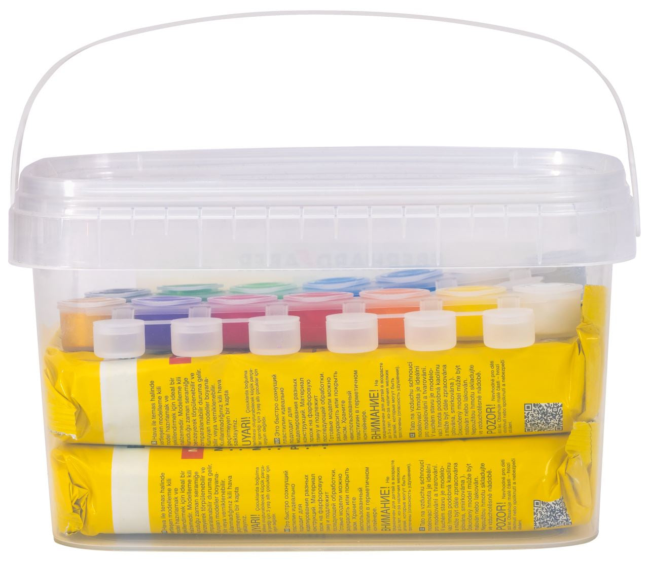 Eberhard Faber EFA Plast KIDS – Modelliermasse-Set – 2 kg, 14 Töpfchen Schulmalfarbe, Weiss