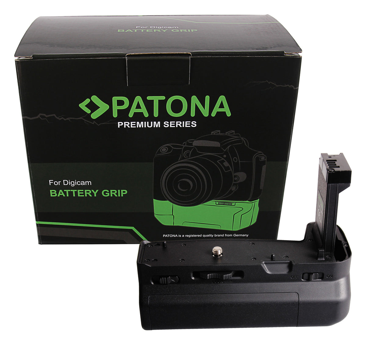 PATONA 1478 Batteriegriff – LP‑E17 (2×), mit Fernbedienung – für Canon EOS‑RP – Schwarz