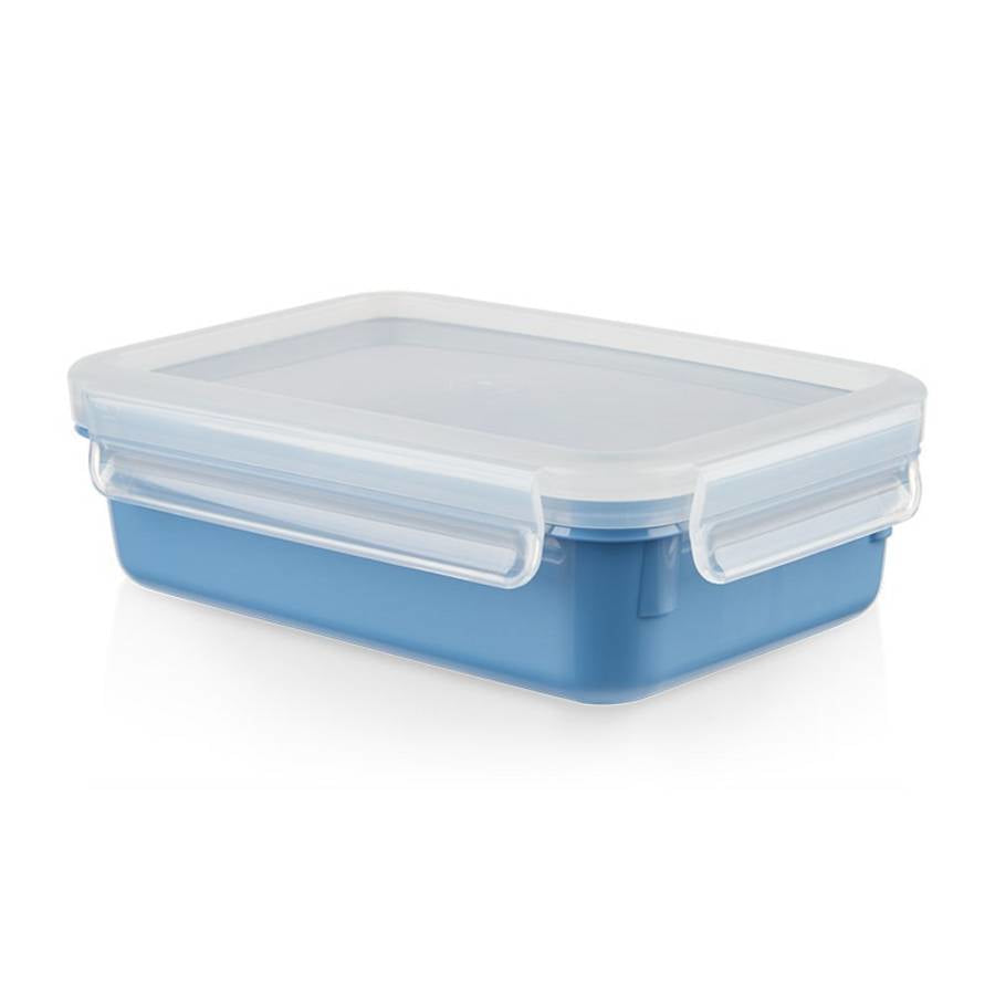 Emsa – Vorratsdose 800 ml, 19,5 × 13,3 × 5,8 cm, Polypropylen (PP)/Thermoplastisches Elastomer (TPE), Blau