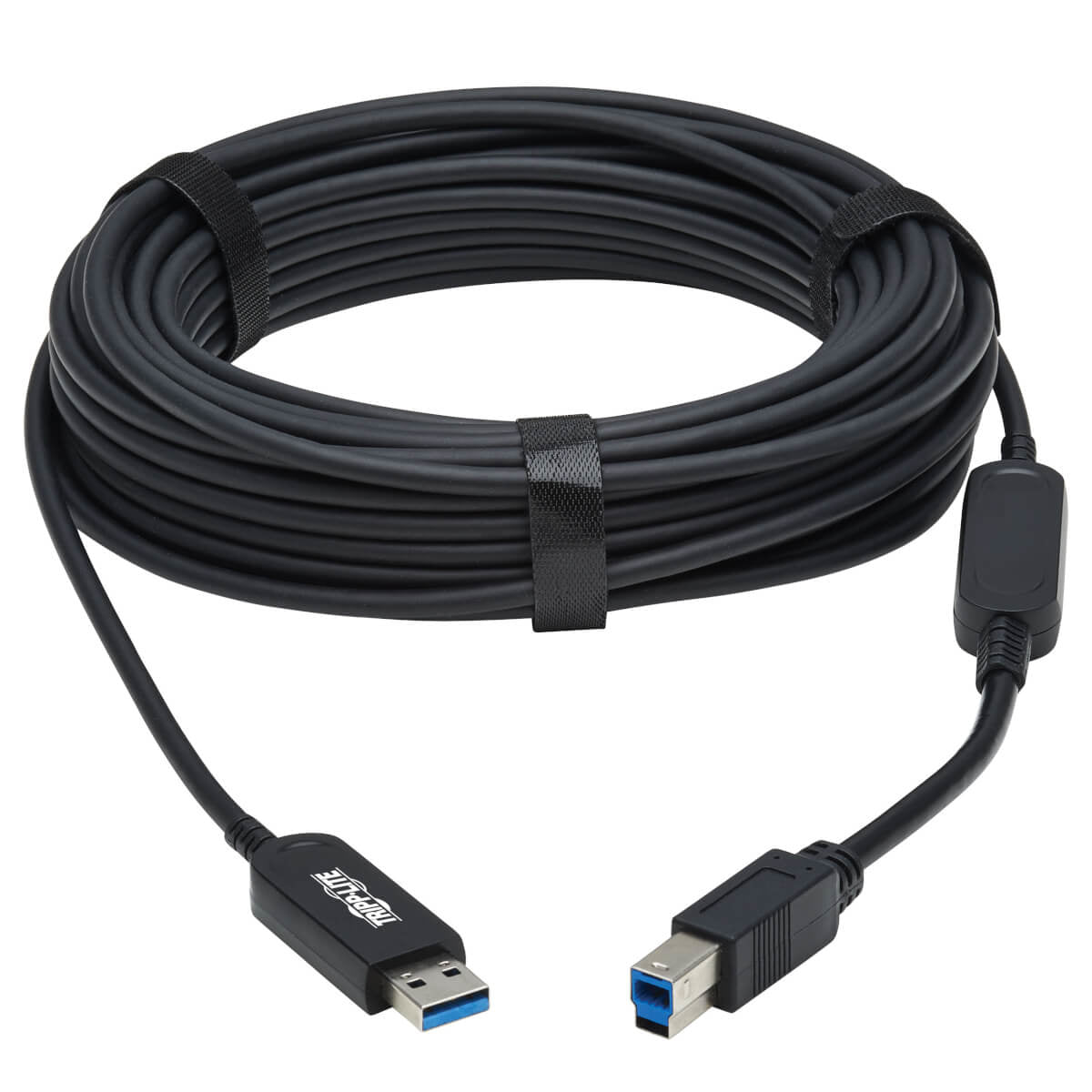 Tripp Lite USB-A auf USB-B Kabel – USB 3.2 Gen 1 (5 Gbit/s) – 20 m – Aktiv, PVC-Mantel – Schwarz