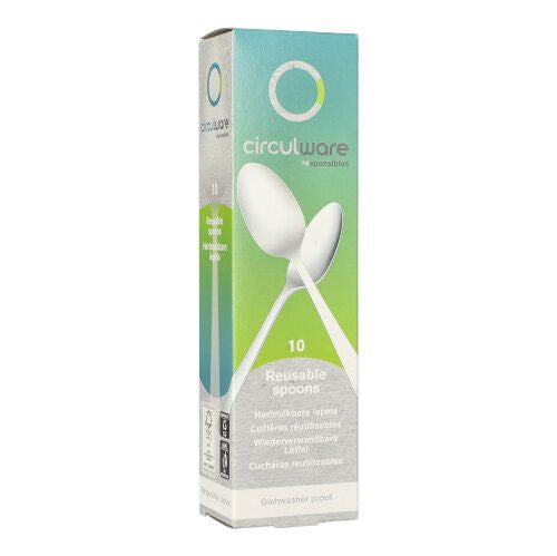 Papstar CIRCULWARE Einweg-Suppenlöffel – 200 Stk., 19 cm, Polypropylen, Weiss, spülmaschinengeeignet
